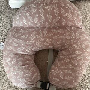 Feather Print Nursing/Support Pillow in Dusty Rose